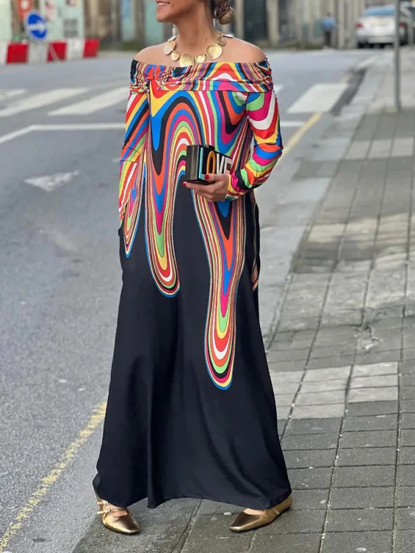 Monica Secrets | Classic Multicolor Maxi Dress