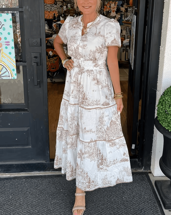 Monica Secrets | Boho Chic V-Neck Floral Maxi Dress