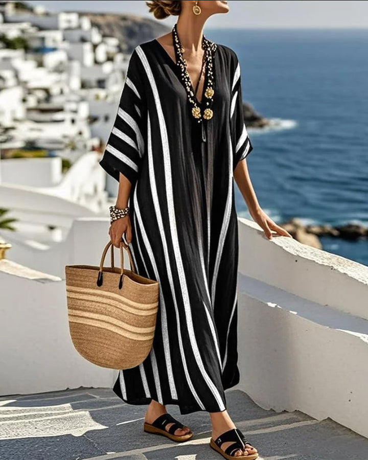 Elowen | V-Neck Striped Dress