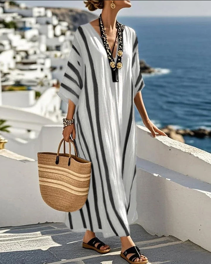 Elowen | V-Neck Striped Dress