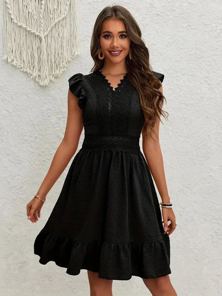 Livia | V-Neck Ruffle Dress