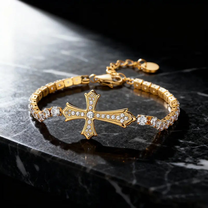 Statement Cross Tennis Bracelet