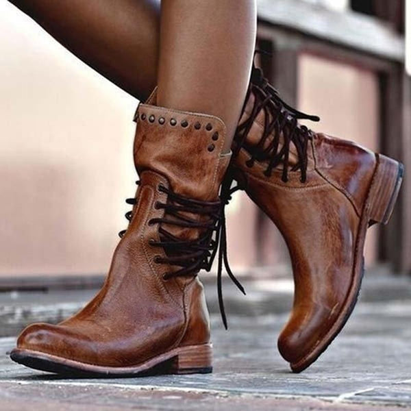 Elowen | Vintage Lace-Up Boots