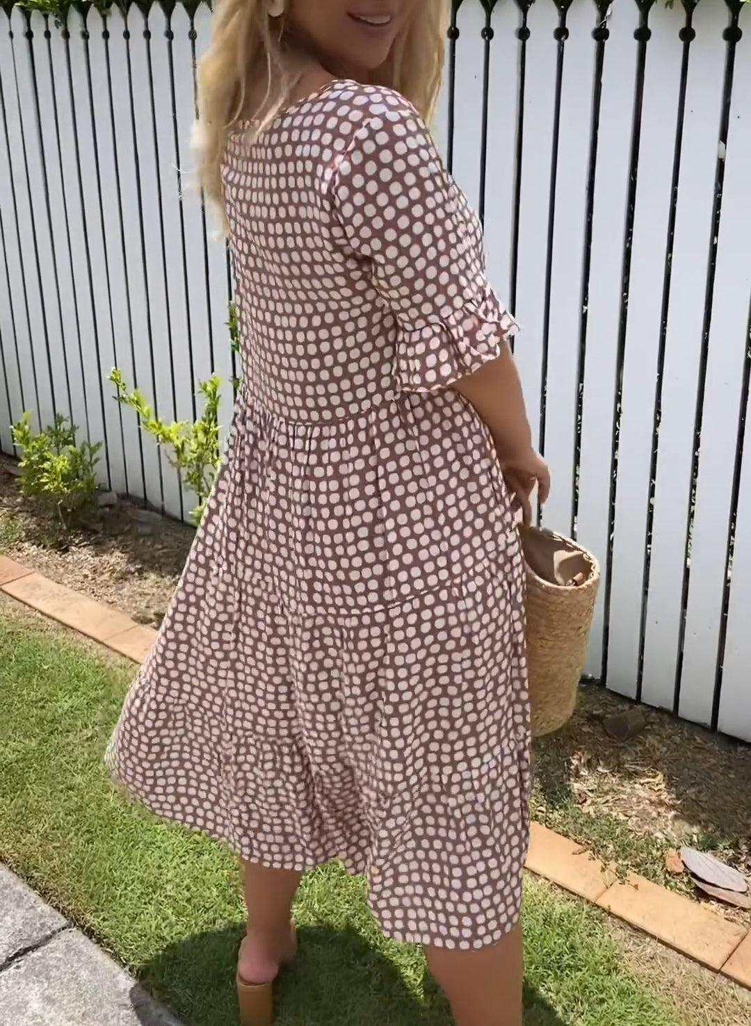 Althea | Short-Sleeve Midi Dress