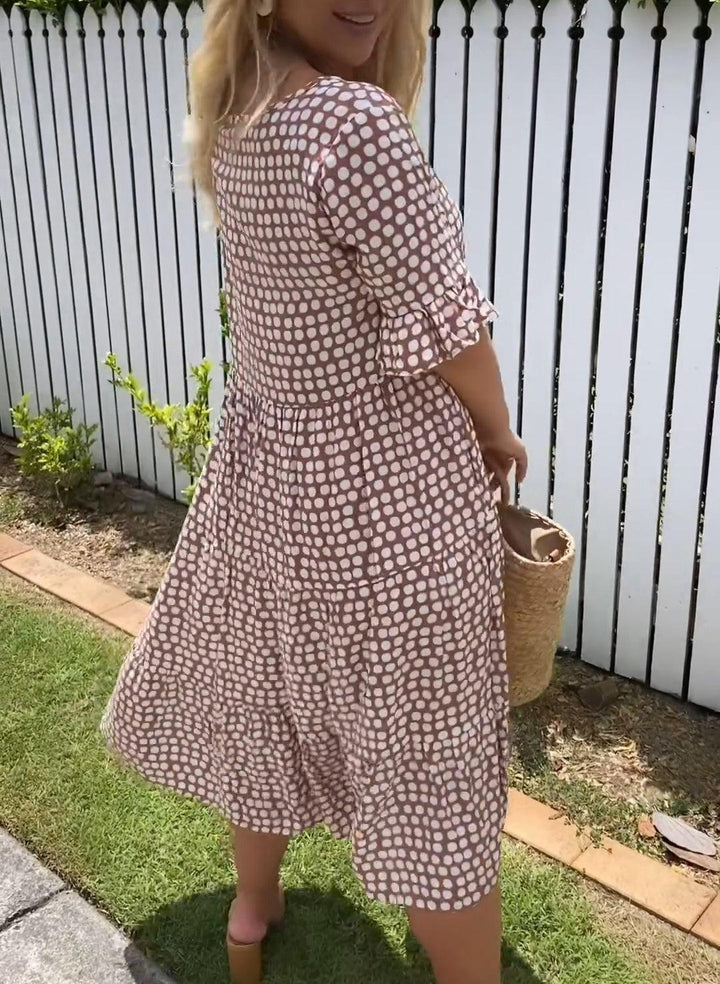 Althea | Short-Sleeve Midi Dress