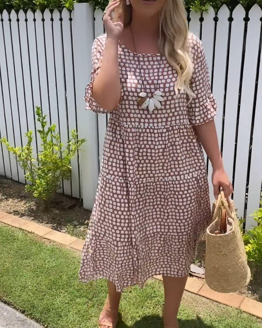 Monica Secrets | Polka Dot Midi Summer Dress