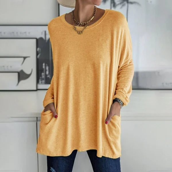 Monica Secrets | Relaxed Long Sleeve Top