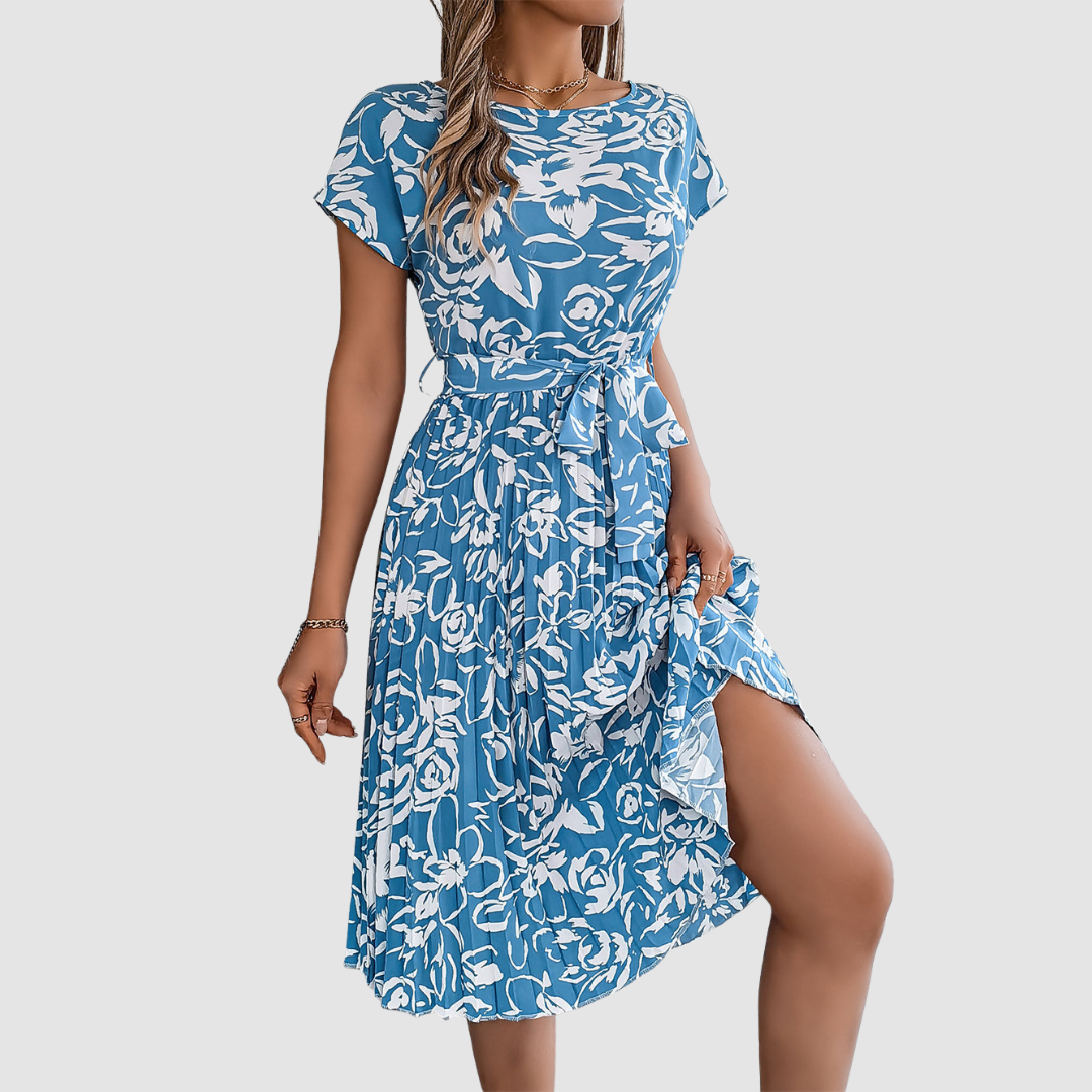 Fiona | Floral Pleated Dress