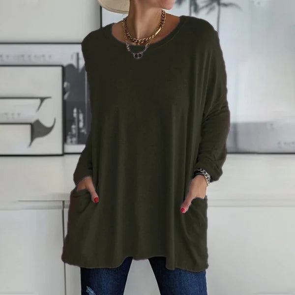 Monica Secrets | Relaxed Long Sleeve Top