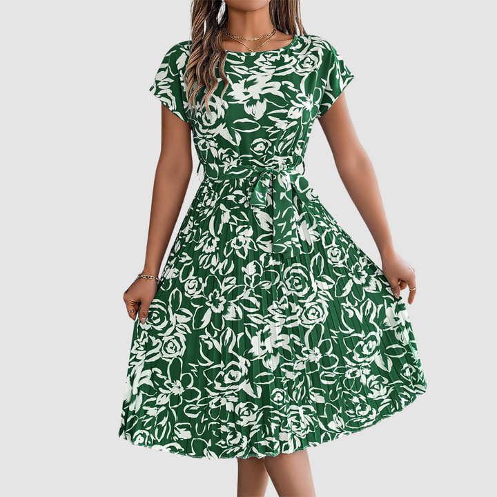 Fiona | Floral Pleated Dress