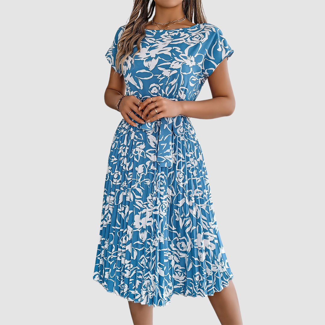 Fiona | Floral Pleated Dress