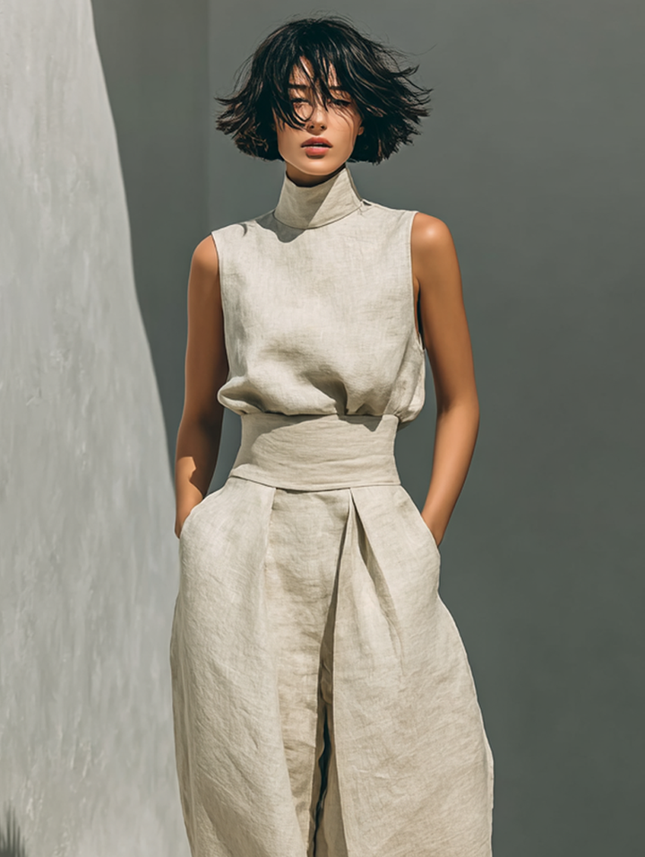 Elena | Linen Blouse Set