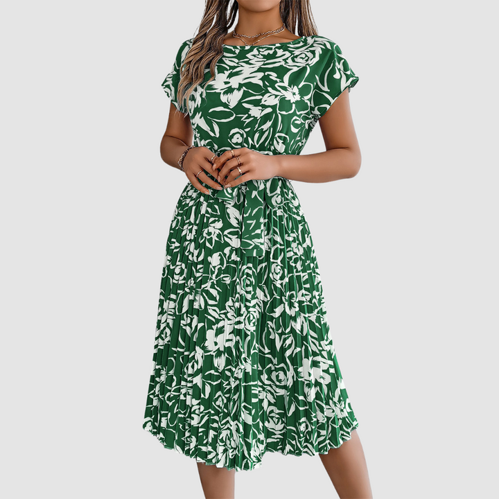 Fiona | Floral Pleated Dress