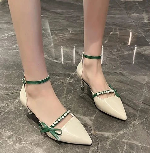 Monica Secrets | Pearl Bow Heel