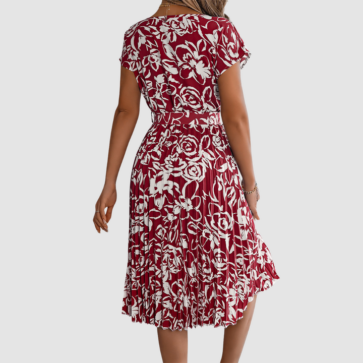 Fiona | Floral Pleated Dress