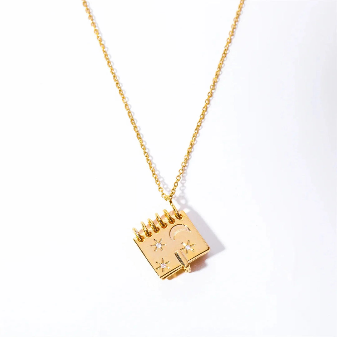 18k "I Love You To The Moon and Back" Booklet Necklace