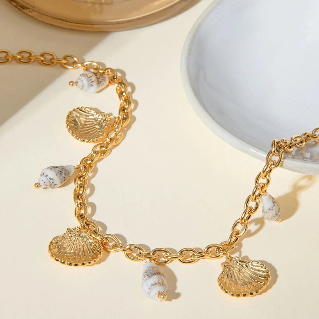 18k Summer Beach Sea Shell Necklace