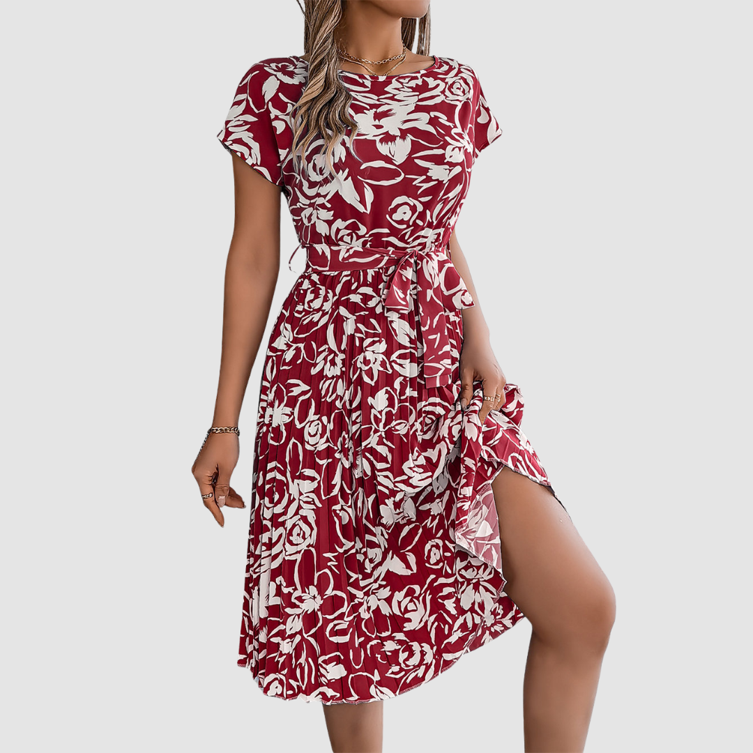 Fiona | Floral Pleated Dress