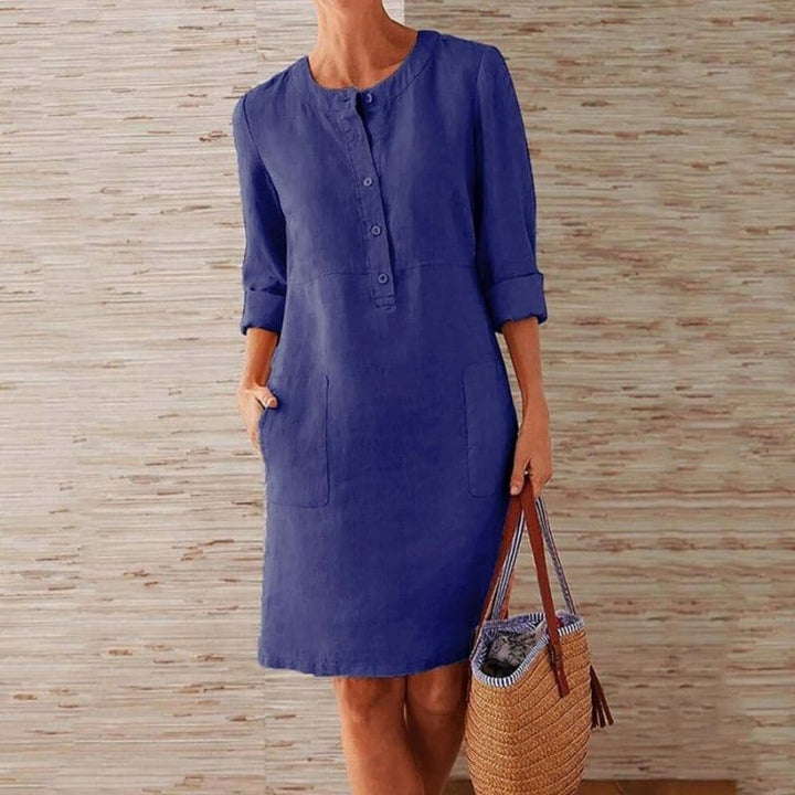 Elara | Linen Shirt Dress