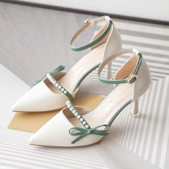 Monica Secrets | Pearl Bow Heel