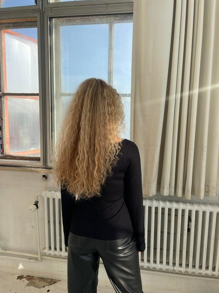 Monica Secrets | Black Blouse With Flared Sleeves