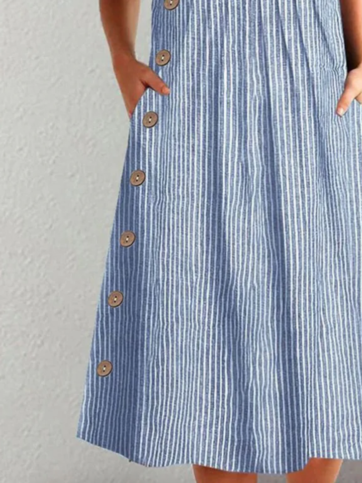 Marigold | Striped Button Dress