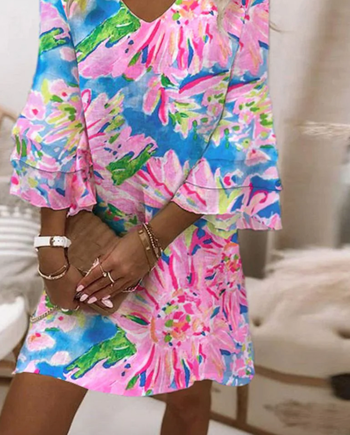Adeline | Mini Dress Bell Sleeves