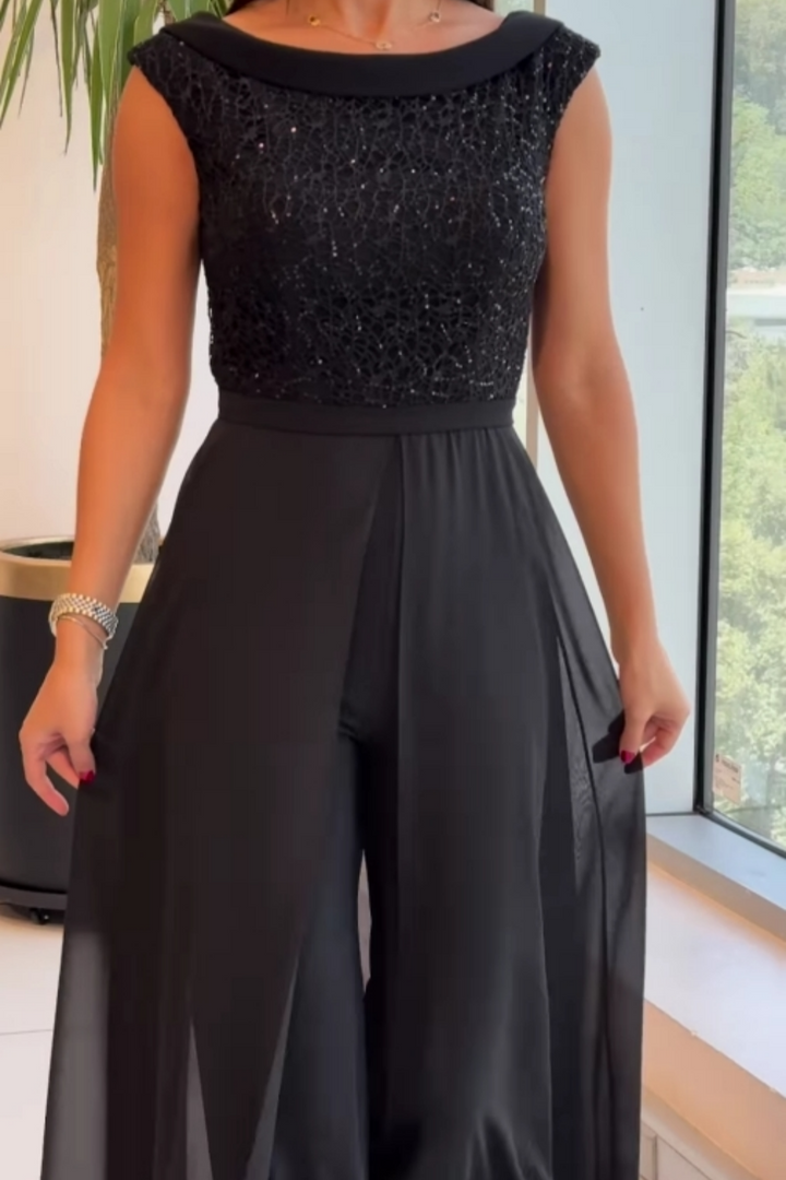 Maris | Textured Tulle Jumpsuit