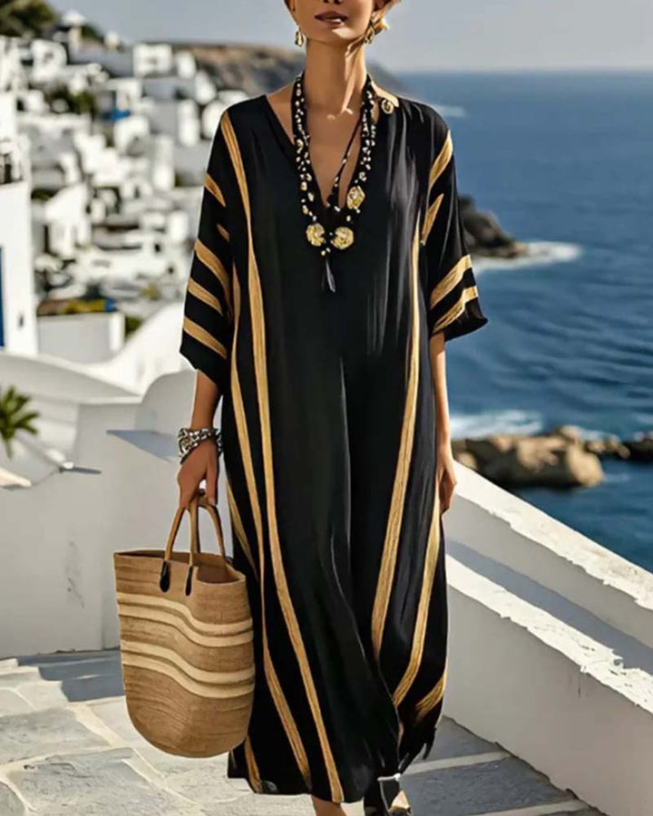 Elowen | V-Neck Striped Dress