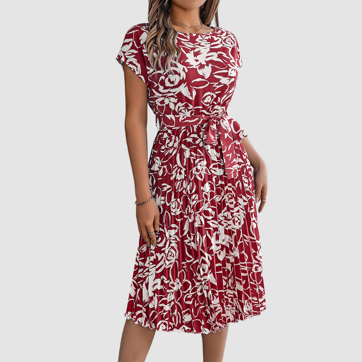 Fiona | Floral Pleated Dress