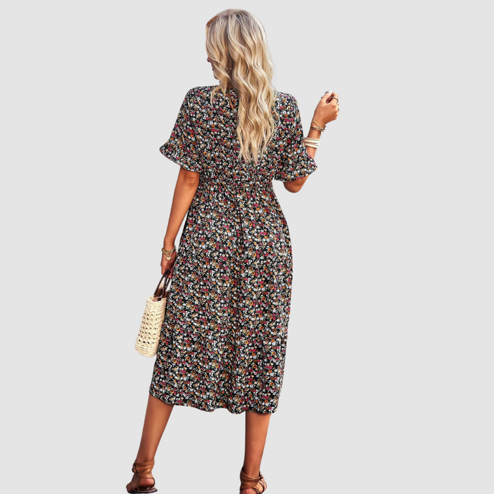 Calista | V-Neck Floral Dress