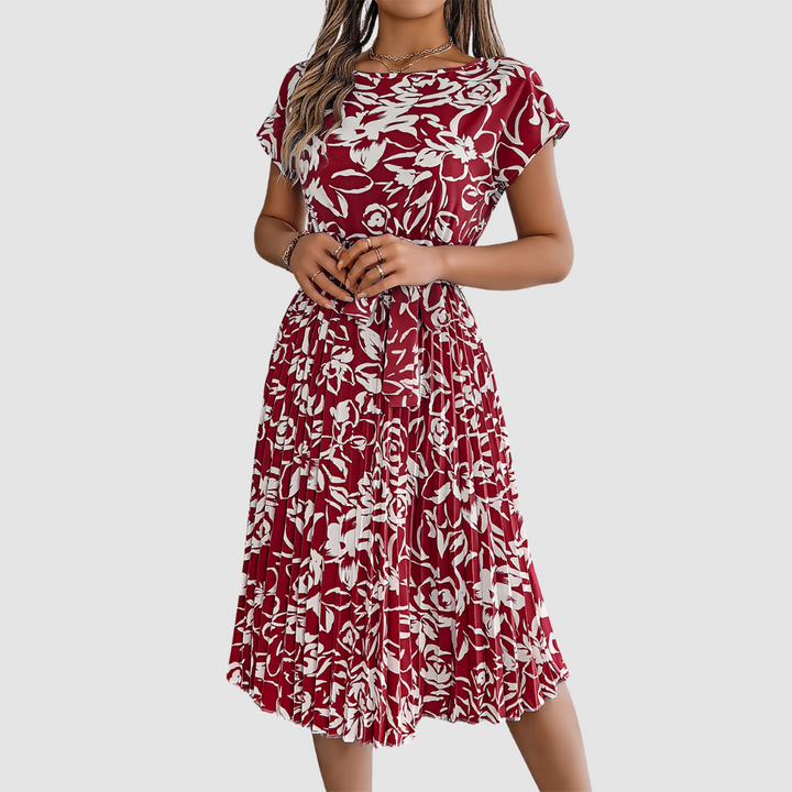 Fiona | Floral Pleated Dress