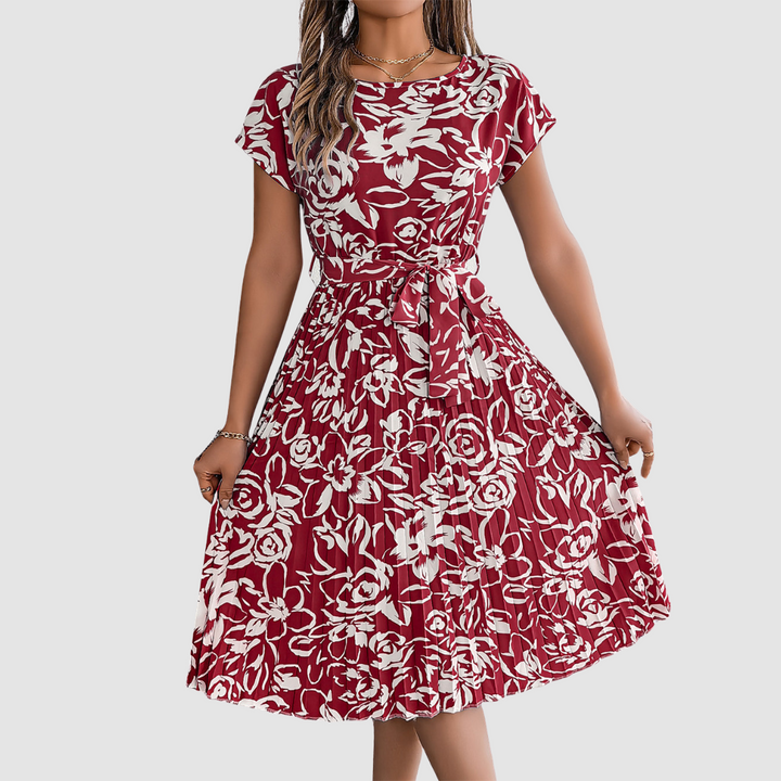 Fiona | Floral Pleated Dress