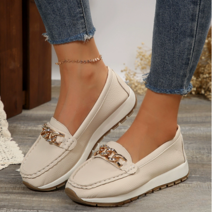 Monica Secrets | Diamond Buckle Loafers