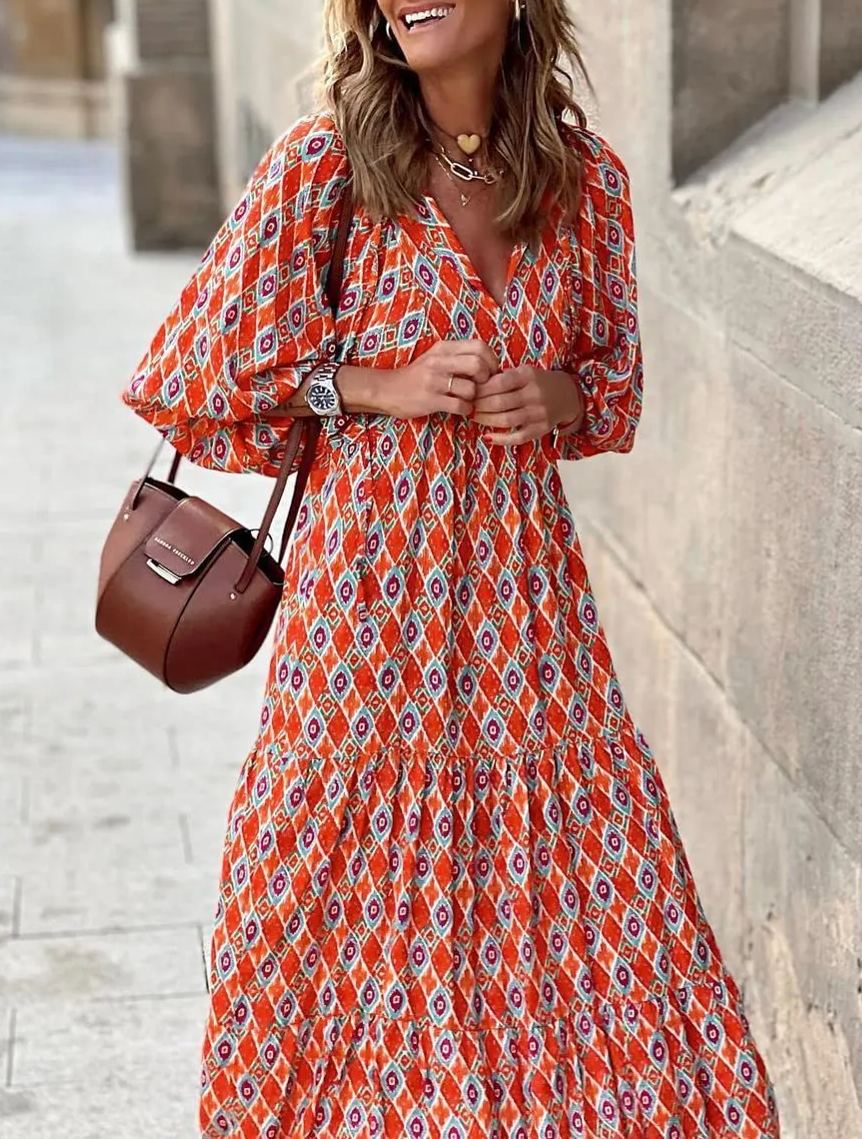 Elara | Puff Sleeve Maxi Dress