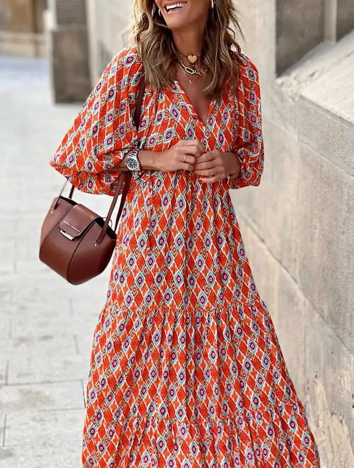 Elara | Puff Sleeve Maxi Dress