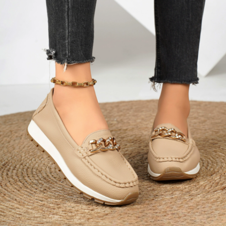 Monica Secrets | Diamond Buckle Loafers