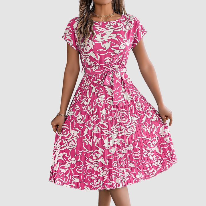 Fiona | Floral Pleated Dress