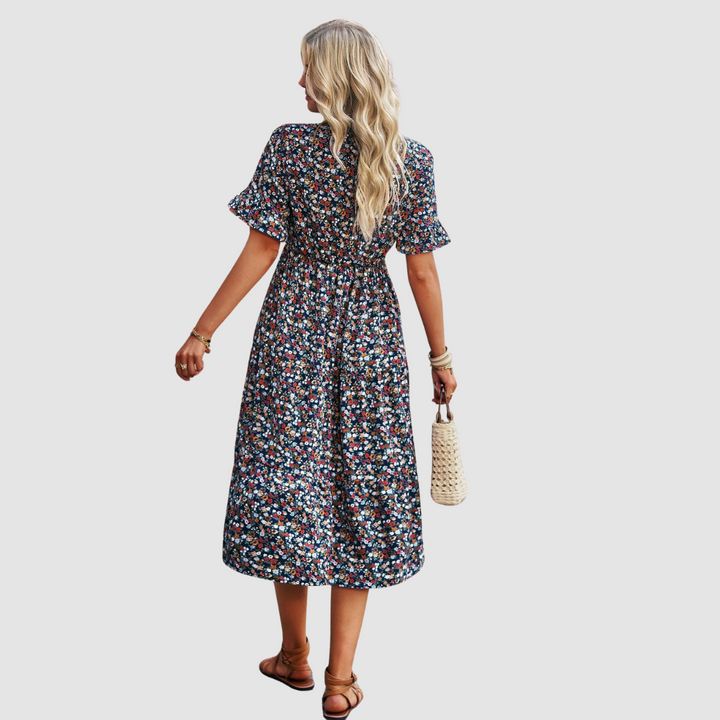 Calista | V-Neck Floral Dress