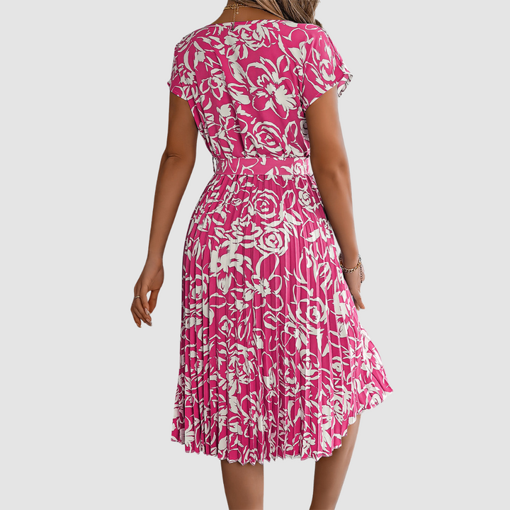 Fiona | Floral Pleated Dress