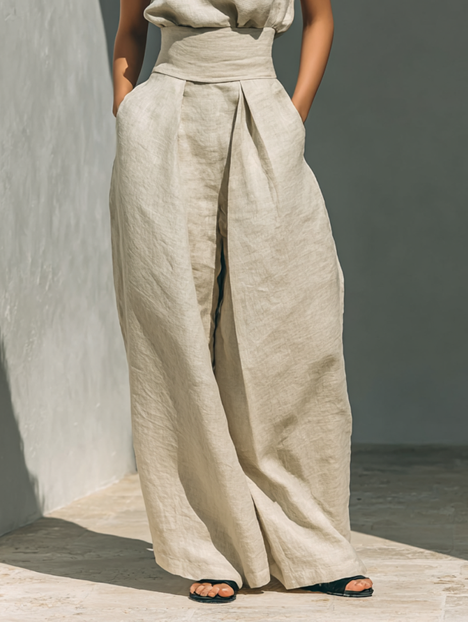 Elena | Linen Blouse Set
