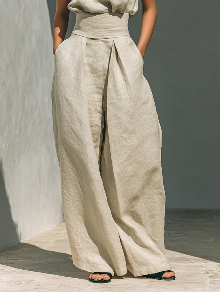 Elena | Linen Blouse Set
