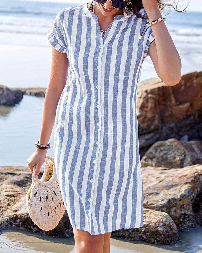 Aria | Striped Shirt Dress