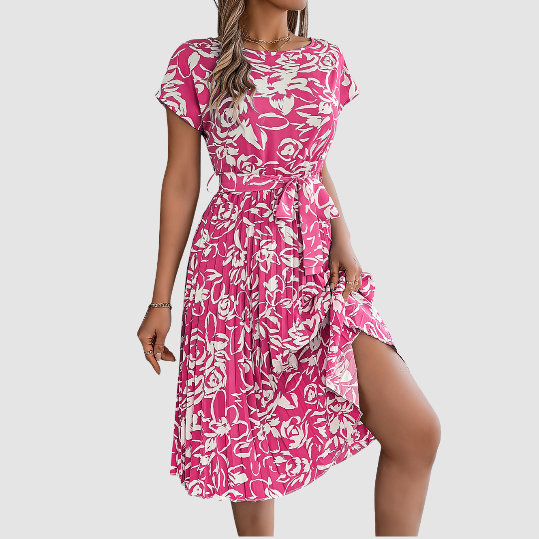 Fiona | Floral Pleated Dress