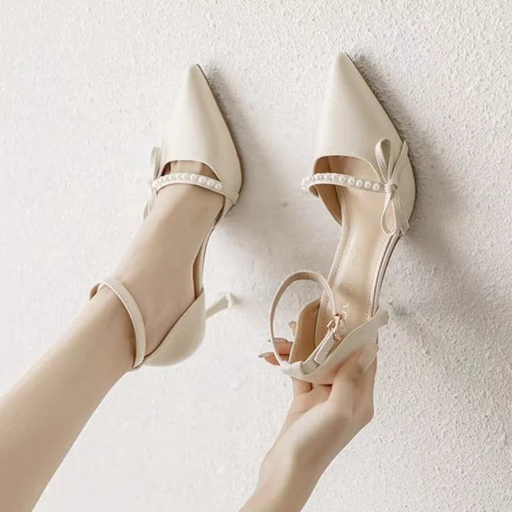 Monica Secrets | Pearl Bow Heel