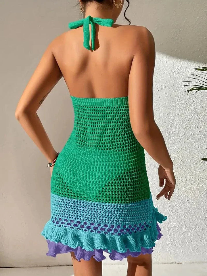 Lydia | Crochet Halterneck Dress