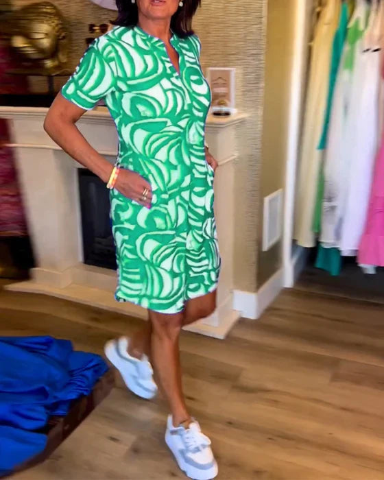 Aria | V-Neck Shirt Dress