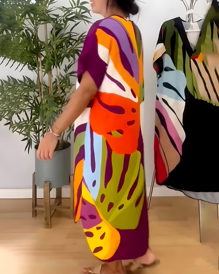 Clara | Casual Leaf Print Dress