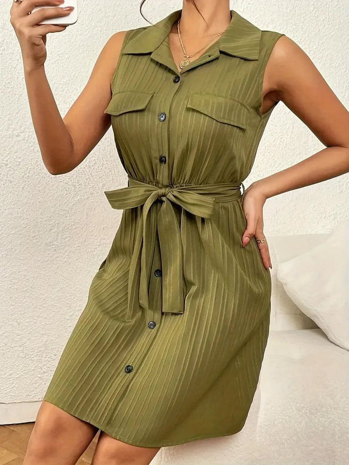 Sabrina | Sleeveless Shirt Dress