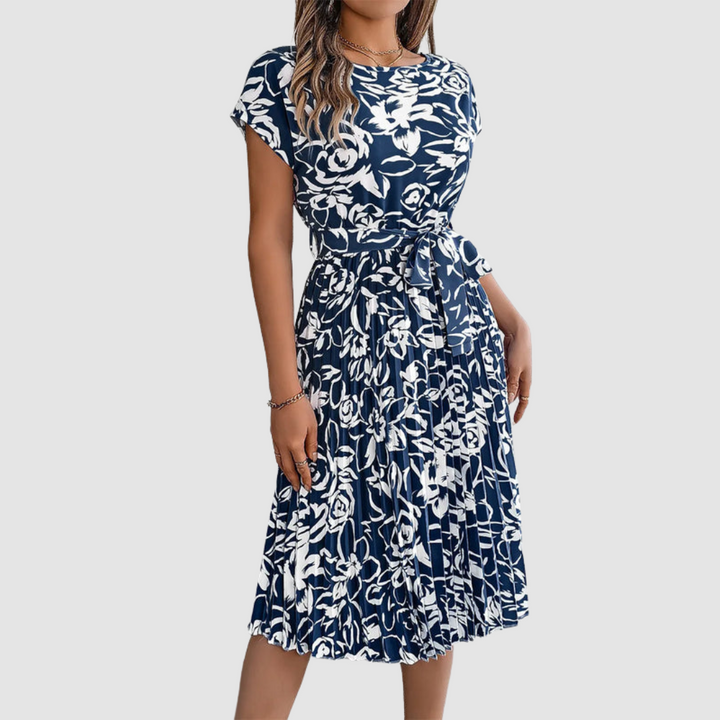Fiona | Floral Pleated Dress